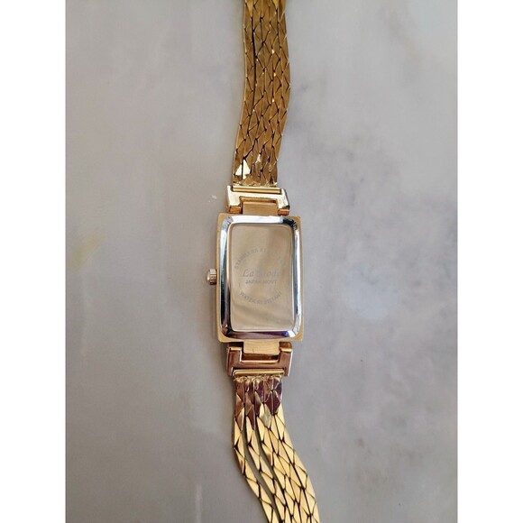 Vintage La Mode Gold Tone Quartz Watch Japan Movement Mesh Band Mint Works! - Picture 6 of 8